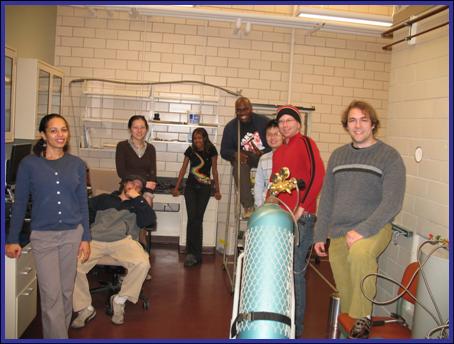 Nadya Mason (left) and her research group at the University of Illinois